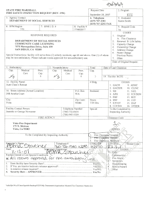 California Fire Safety Inspection Request