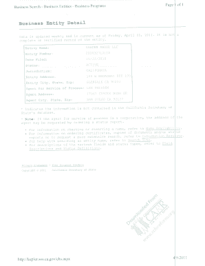 California LLC Articles of Organization