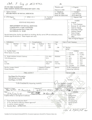 California Fire Safety Inspection Request