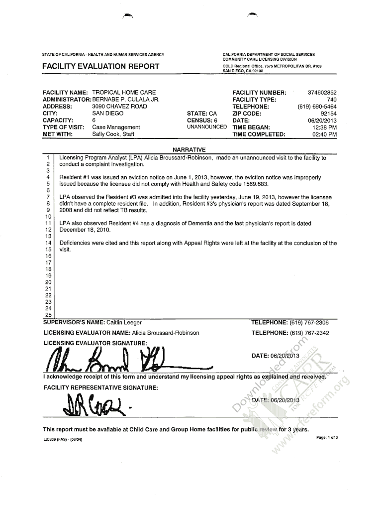 Fillable Online STATE OF CALIFORNIA HEALTH AND HUMAN SERVICES AGENCY