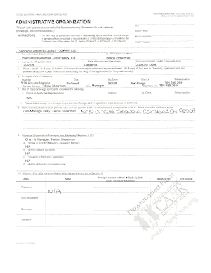 California LLC Registration Form