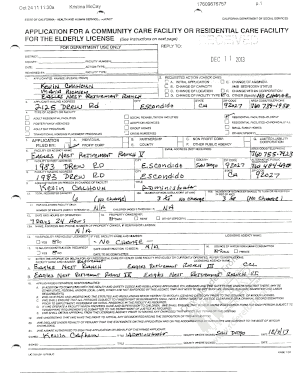 California Community Care Facility License Application