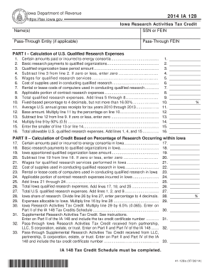 Iowa Research Activities Tax Credit Form