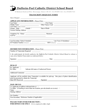 Transcript Request Form