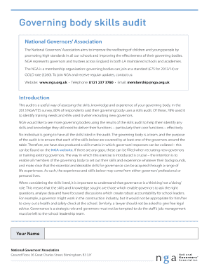 Governing Body Skills Audit Form