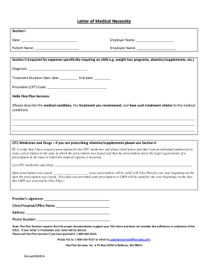 Letter of Medical Necessity