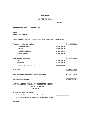 Annual License Fee Payment Form