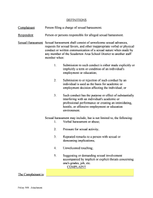 548 SECTION: TITLE: SOUDERTON AREA SCHOOL DISTRICT CLASSIFIED EMPLOYEES UNLAWFUL HARASSMENT ADOPTED: August 22, 1988 REVISED: June 24, 1999 548 - soudertonsd