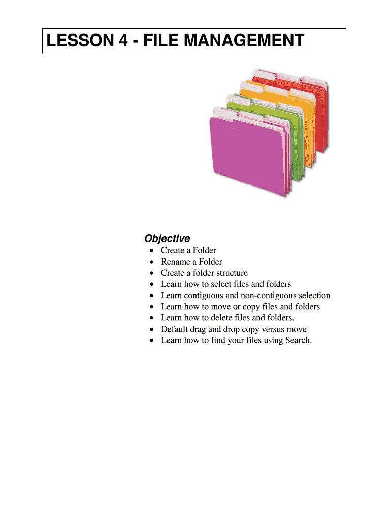 Fillable Online LESSON 4 FILE MANAGEMENT Fax Email Print pdfFiller