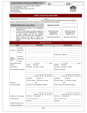 Home Loan Application Form