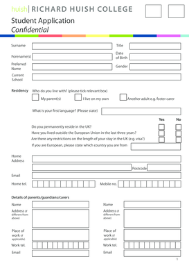 Student Application Form