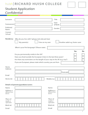 Student Application Form