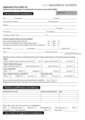 UK Student Application Form