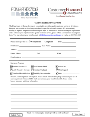Customer Feedback Form