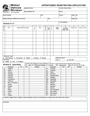 Arizona Apportioned Registration Application