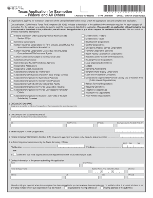 Texas Application for Exemption