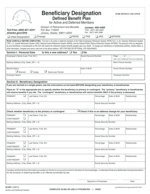 Alaska Beneficiary Designation Form