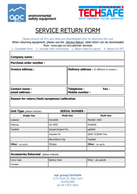 Service Return Form