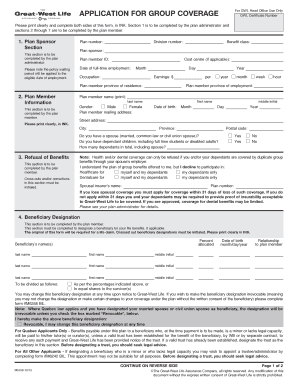 Group Coverage Application Form