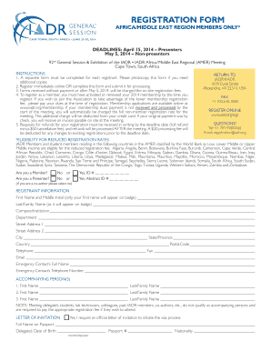 IADR Africa/Middle East Registration Form