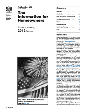 IRS Publication 530 Tax Information for Homeowners