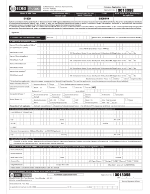 IDBI Mutual Fund Investment Application Form