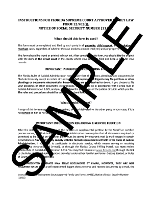Florida Notice of Social Security Number