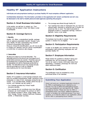 Healthy NY Small Business Application
