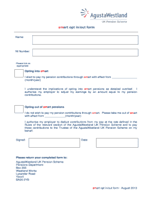 Smart Pension Opt In/Out Form
