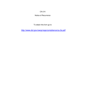 CA-2-A Notice of Recurrence