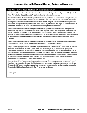 Prior Authorization Request for Wound Therapy