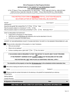 Writ of Possession for Real Property (Eviction)