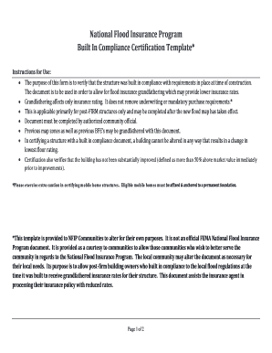 National Flood Insurance Compliance Certification