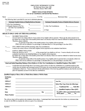 Form EC&B-123B Direct Rollover Options