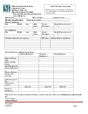 Rental Application Form