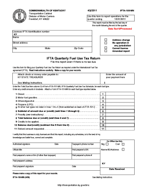 Kentucky IFTA Quarterly Fuel Use Tax Return