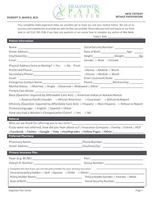 New Patient Intake Form