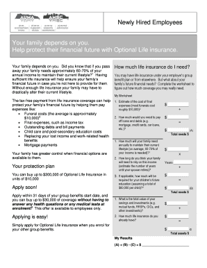 Optional Life Insurance Enrollment Form