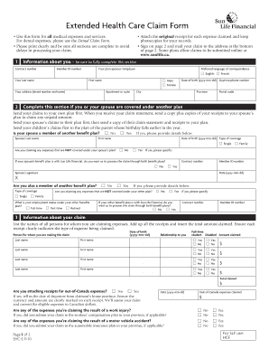 Extended Health Care Claim Form