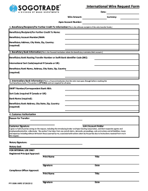 International Wire Request Form