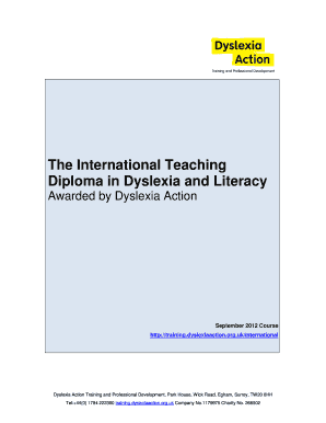 The International Teaching Diploma in Dyslexia and Literacy - training dyslexiaaction org