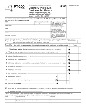 New York Quarterly Petroleum Business Tax Return