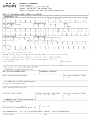 Disability Claim Form