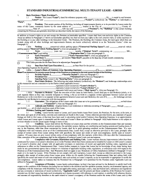 Standard Industrial Commercial Multi-Tenant Lease