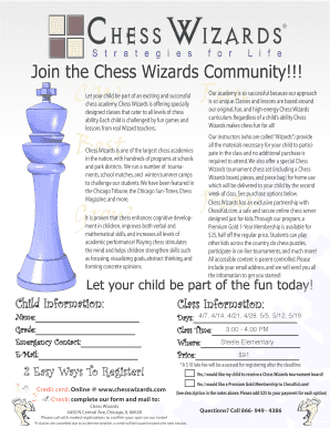 Chess Wizards Registration Form
