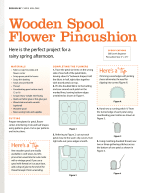 Wooden Spool Flower Pincushion Template