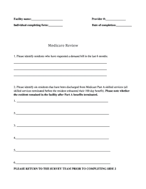 Medicare Review Form
