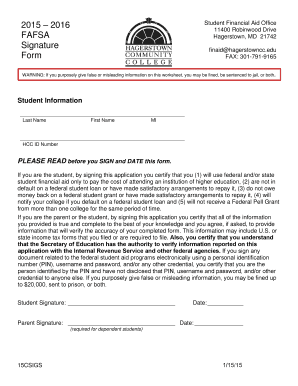 Student Financial Aid Application Form