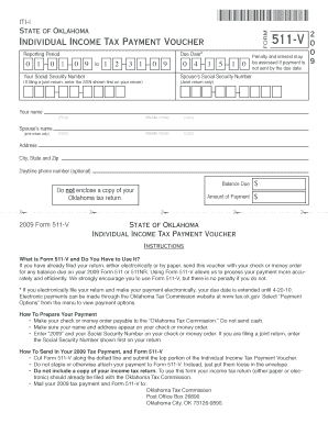 Oklahoma Individual Income Tax Payment Voucher