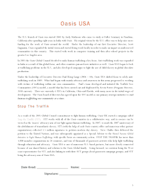 Oasis USA Mission and Vision Document